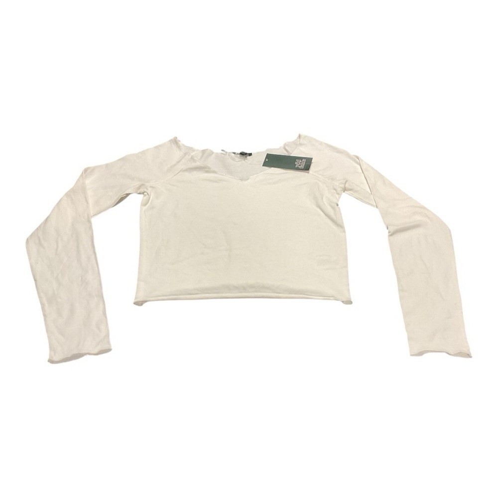 ❤️3/$15 White Wild Fable Women’s Long Sleeve V Neck Top Size S - Picture 3 of 6